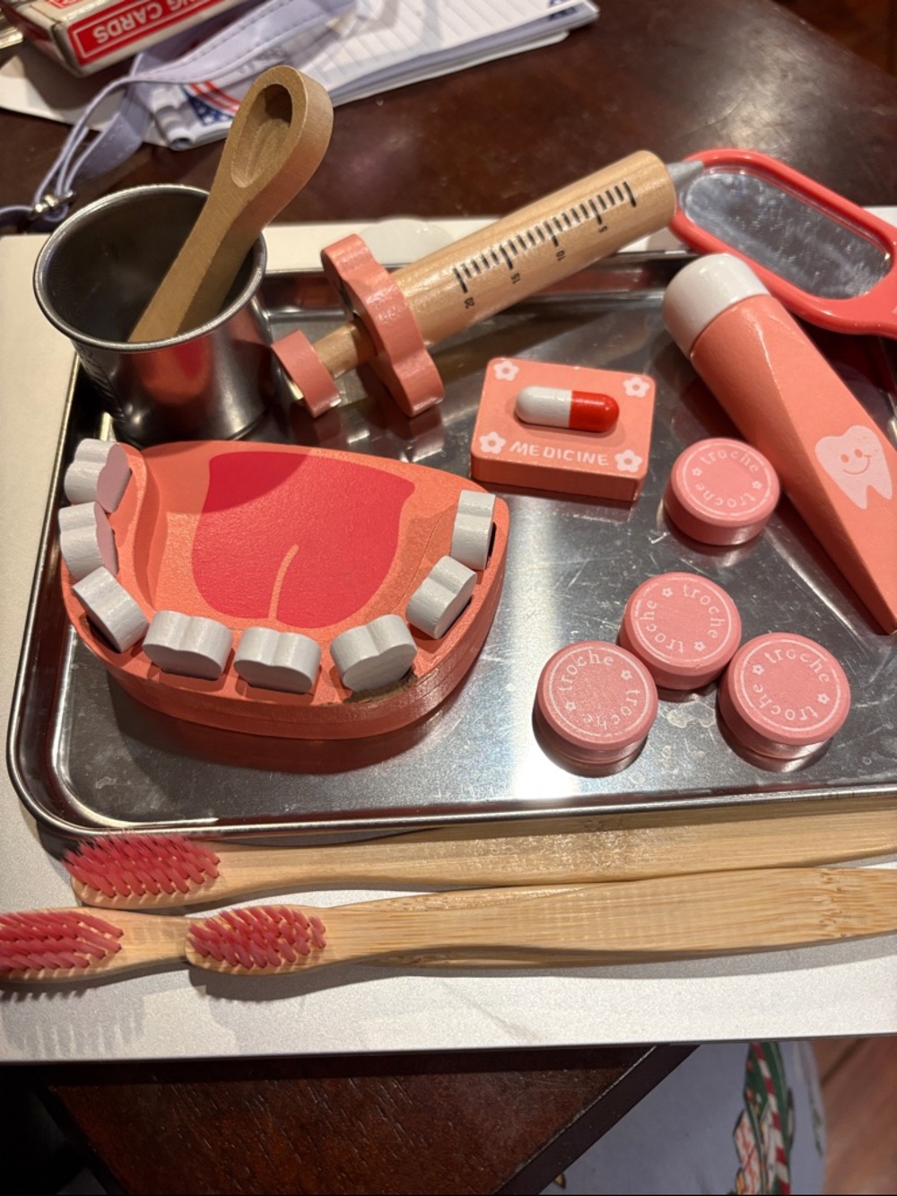 Melissa & Doug Pink Wooden Dentist Playset
